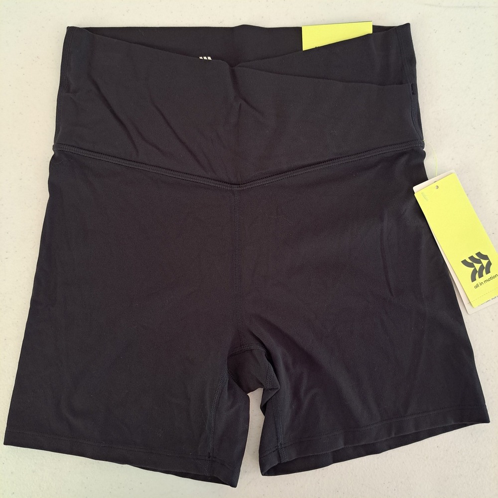 All in Motion Crossover Bike Shorts M Black NEW Ultra High Rise